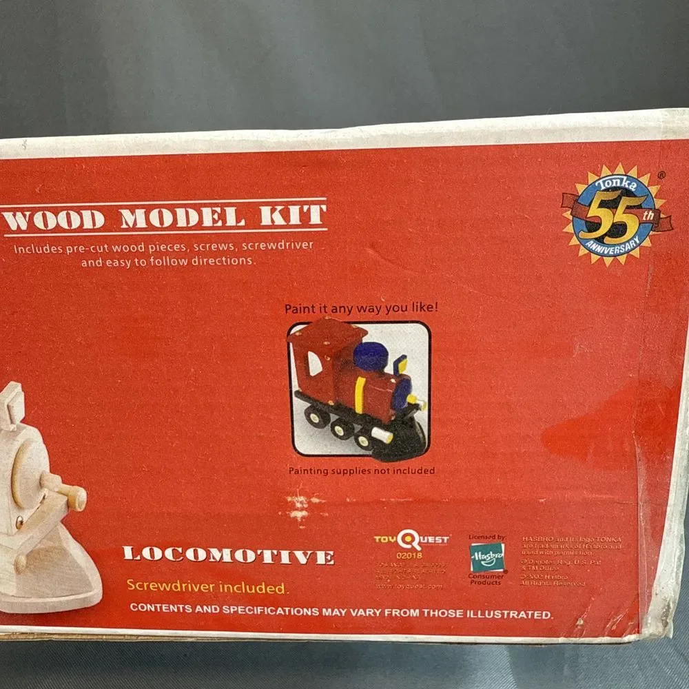 Tonka Wood Model Kit Skill‎ Level 3 Locomotive 2002 Complete Open Box Vintage